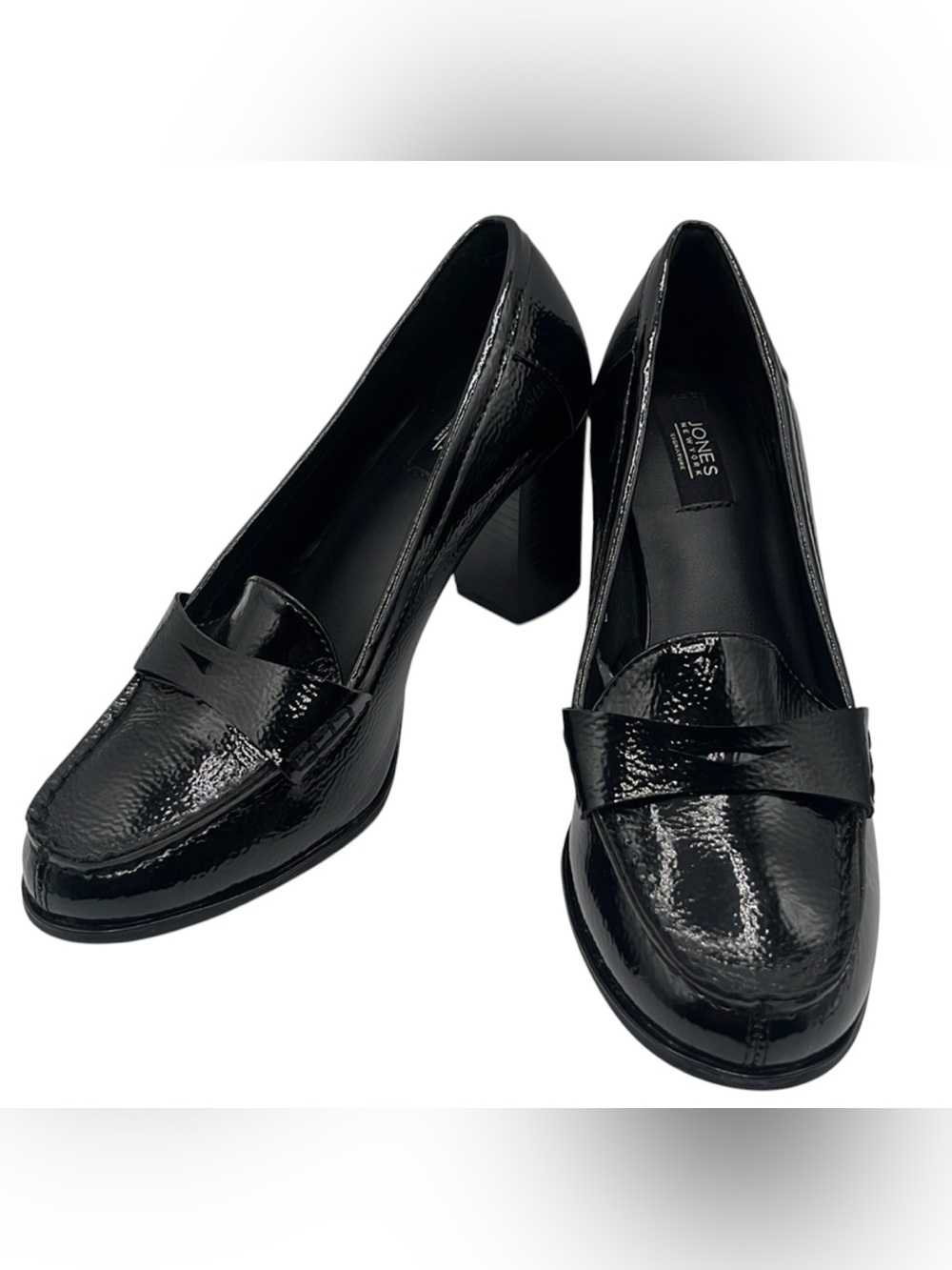 JONES NEW YORK BLACK PATENT LEATHER LOAFERS SIZE 7.5 - Picture 8 of 11
